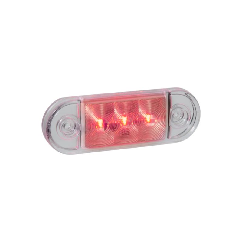 Positionsljus Röd 3 LED Klarglas