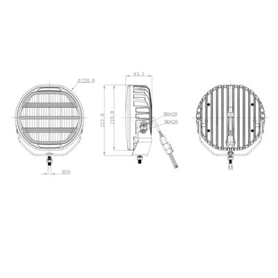 OZZ XR3 9" LED Extraljus Vit