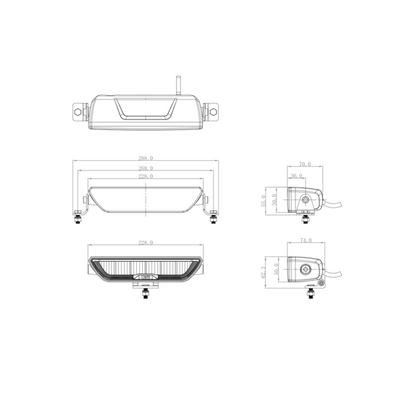 OZZ XB1 P9" LED Extraljusramp Svart