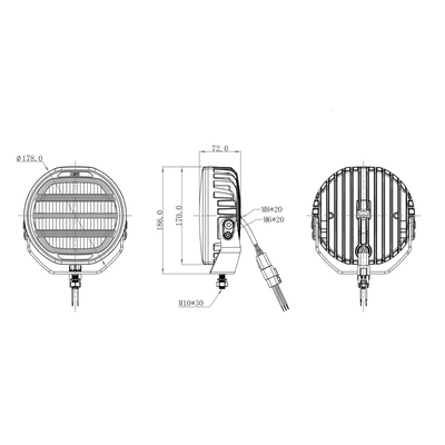 OZZ XR2 7" LED Extraljus Svart