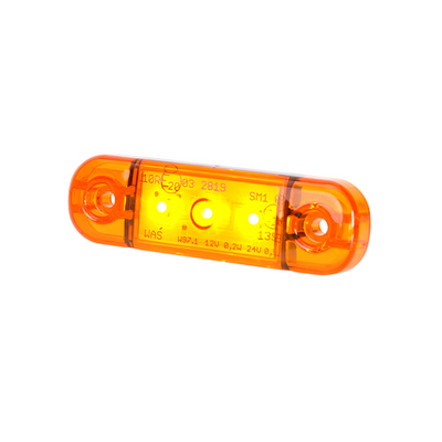 Sidomarkering Slim Orange 3 LED