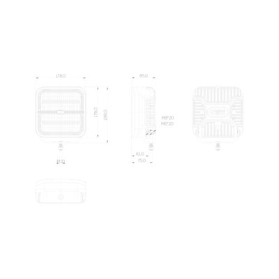 OZZ SQR 7" LED Extraljus Svart