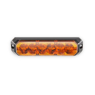 Blixtljus 6 LED Orange Glas