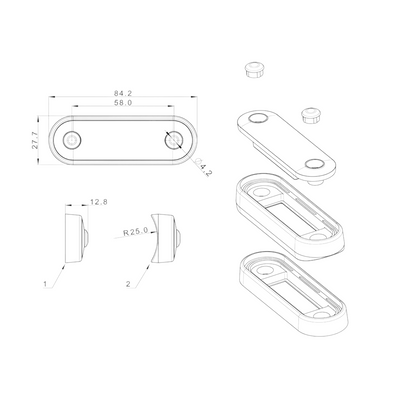 Sidomarkering Gul 4 LED Klarglas