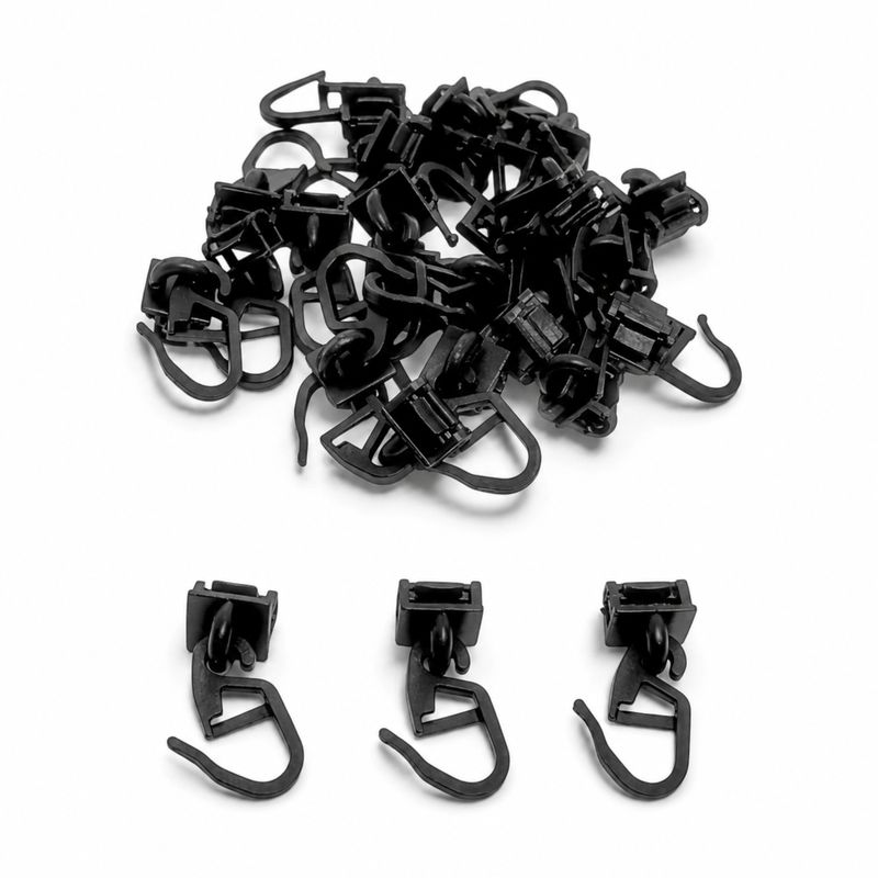 25-pack Svart Gardinkrok Volvo & MAN