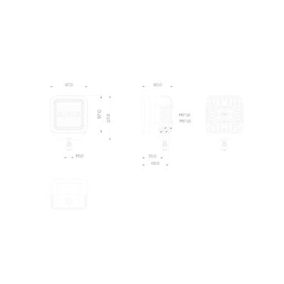 OZZ SQR 3" LED Arbetsljus Svart