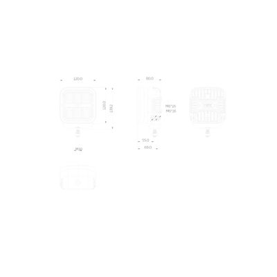 OZZ SQR 5" LED Arbetsljus Svart