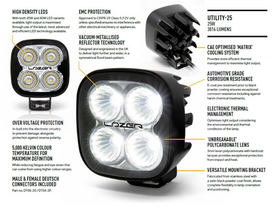 Lazer Utility 25w LED Arbetslampa