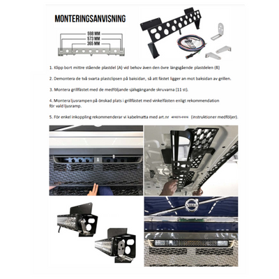 Fäste Till LED-ramp Volvo FH4 Grill