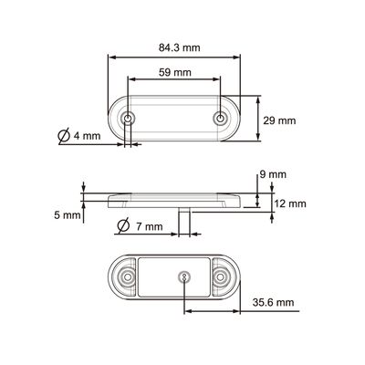 Sidomarkering Orange 3 LED