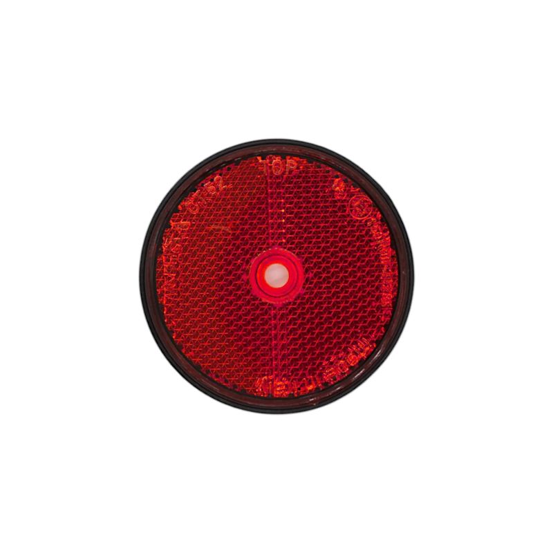 Round Red Reflector Screw Hole