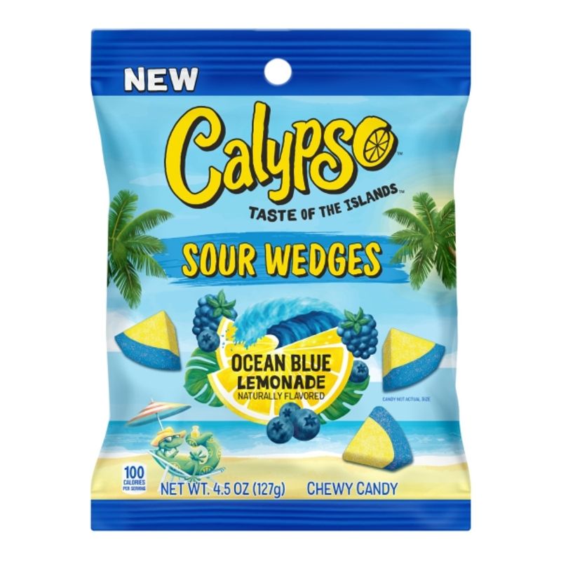 Calypso Sour Wedges Ocean Blue Lemonade 12 x 127g