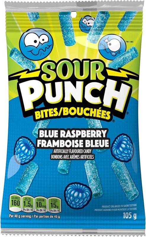Sour Punch Blue Raspberry Bites 12 x 105g