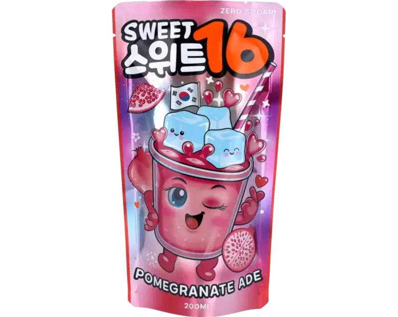 Sweet 16 - Pomegranate Ade Zero Sugar 10 x 200ml