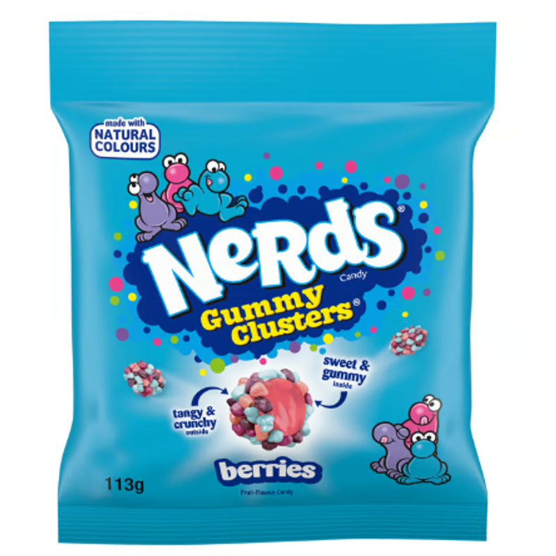 Nerds Gummy Clusters Berries 10x113g - Peg Bag
