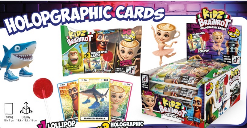 Kidz Brainrot Lollipops and Cards Collection 24 x 5.5g