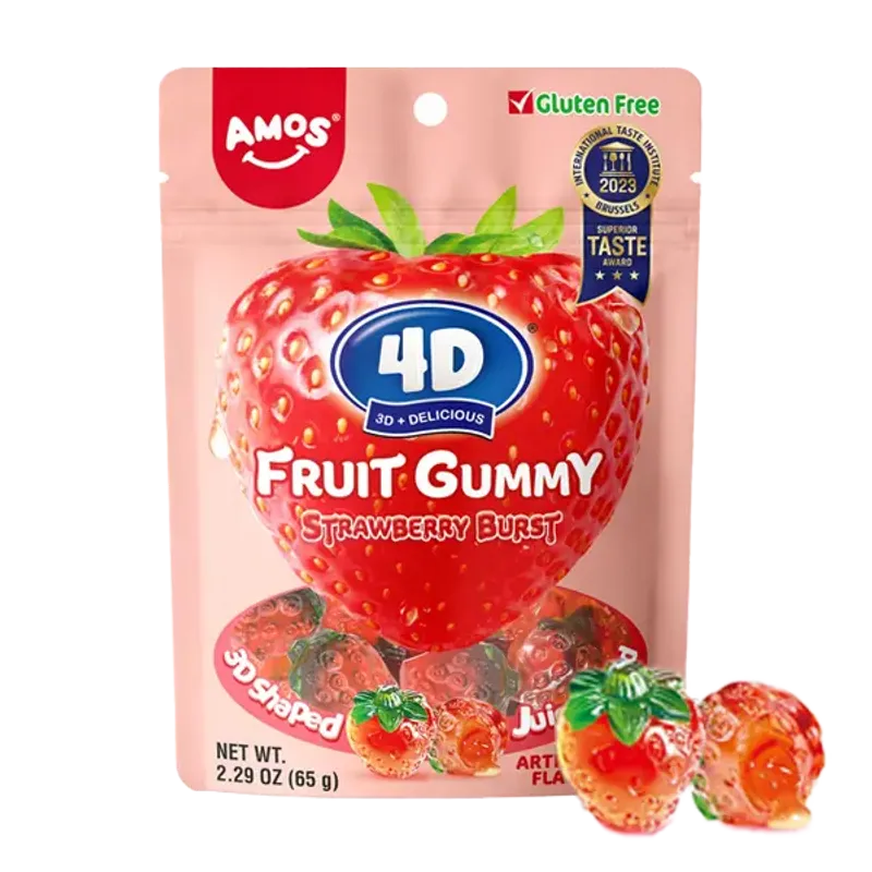 Amos 4D Fruit Gummy Strawberry Burst 24 x 65g