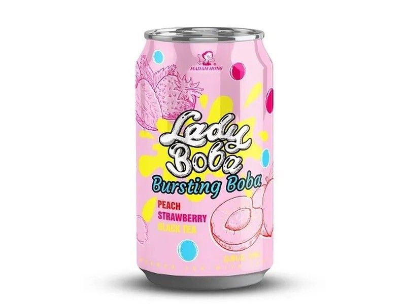 Lady Boba - Peach, Strawberry Black Tea 24 x 320ml