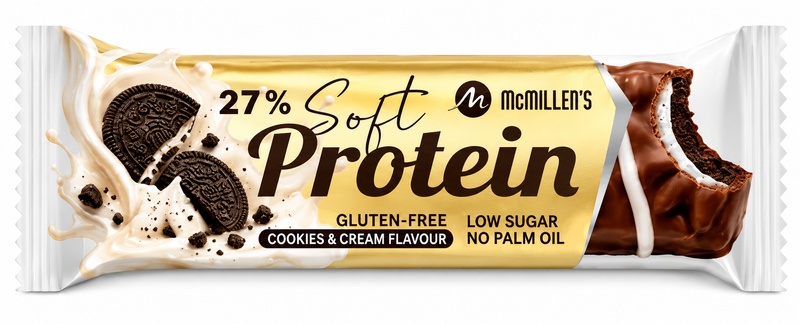 McMillens Soft Protein Bar Cookies & Cream 18 x 42,9g