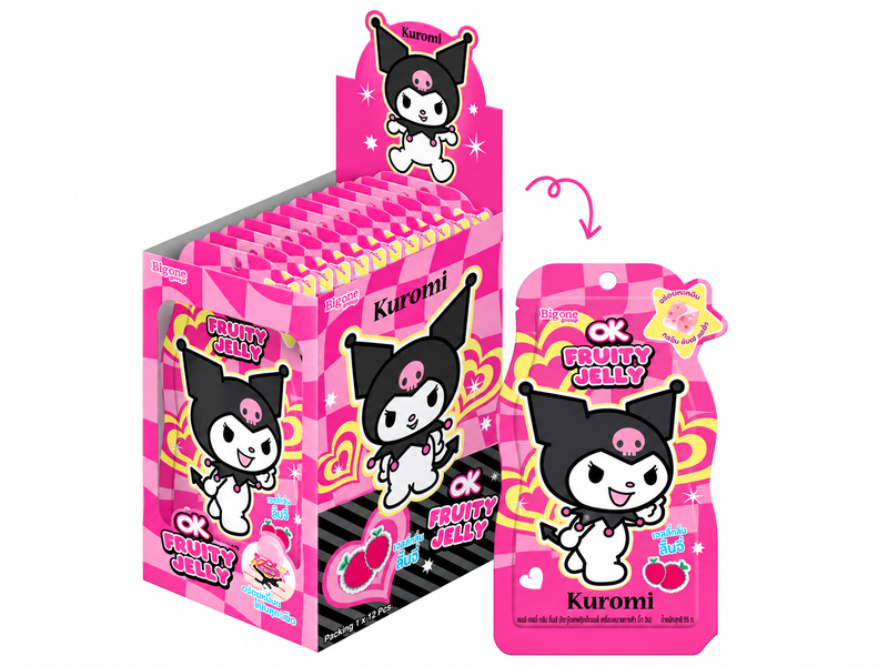 OK Kuromi Lychee Fruity Jelly With Nata De Coco 12 x 65g