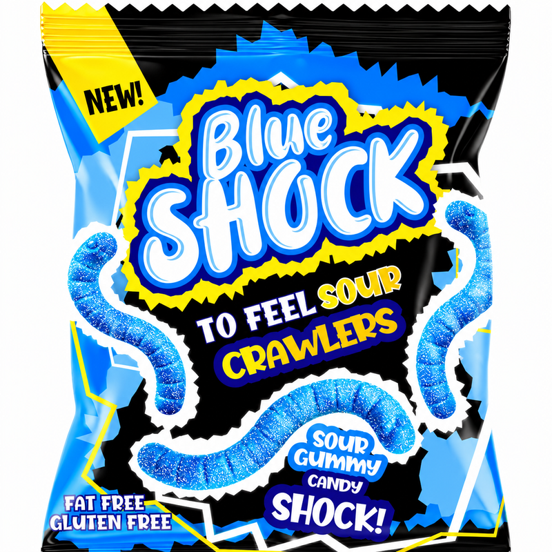 Blue Shock Sour Worms 12 x 80g