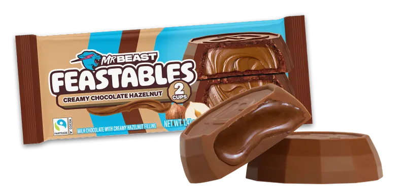 Mr Beast Feastables - Creamy Chocolate Hazelnut 2 cups 24 x 40g