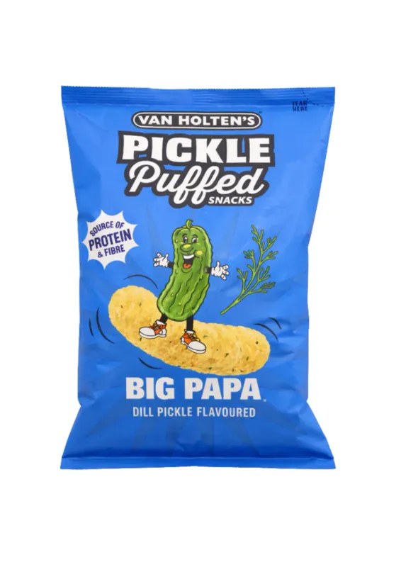 Van Holten’s Pickle Puffed Snacks Big Papa Dill Pickle 12 x 90g