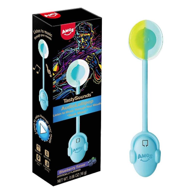 TastySounds Lollipop Blueberry Flavor with Music - Rock Music 24 x 12g