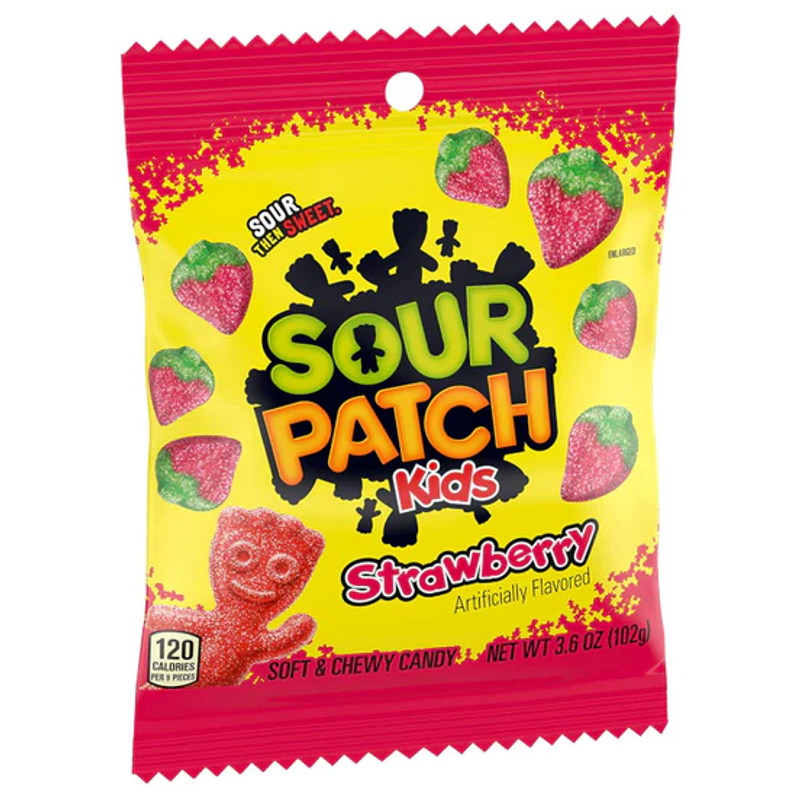 Sour Patch - Strawberry Peg Bag 12 x 102g