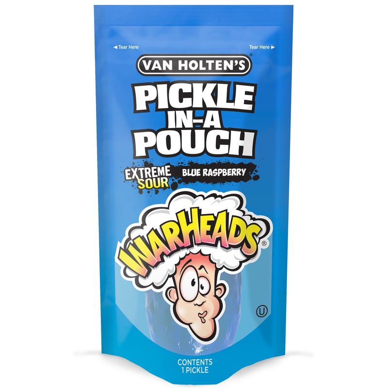 Van Holten's Pickle-In-A-Pouch WARHEADS Blue Raspberry Pickle 12x306g