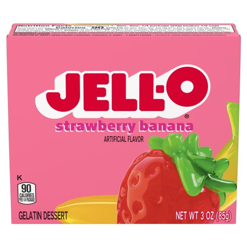 Jell-o Gelatin Strawberry Banana 24 x 85g