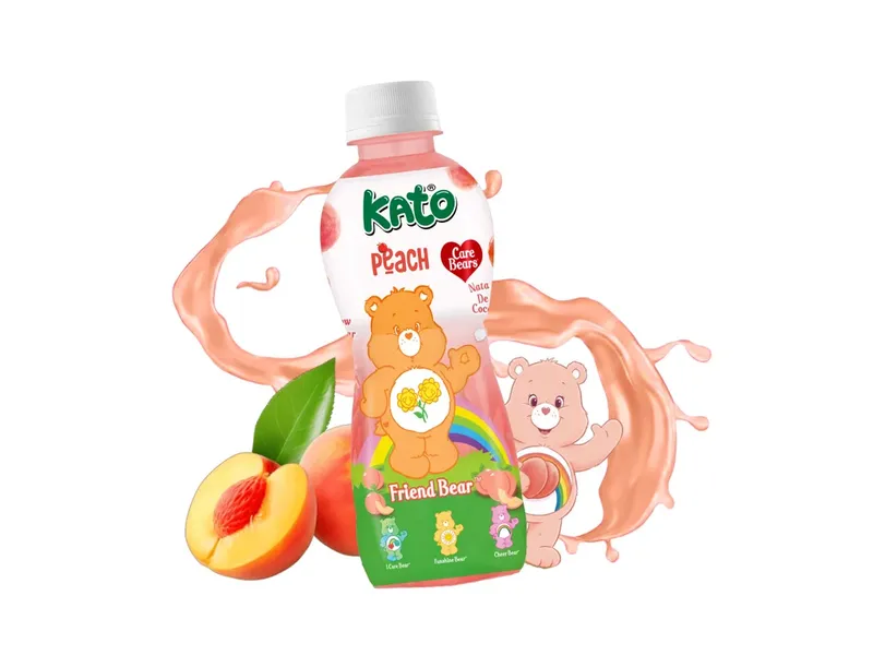 Kato Care Bears Peach With Nata De Coco 24 x 320ml