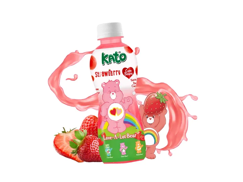 Kato Care Bears Strawberry With Nata De Coco 24 x 320ml
