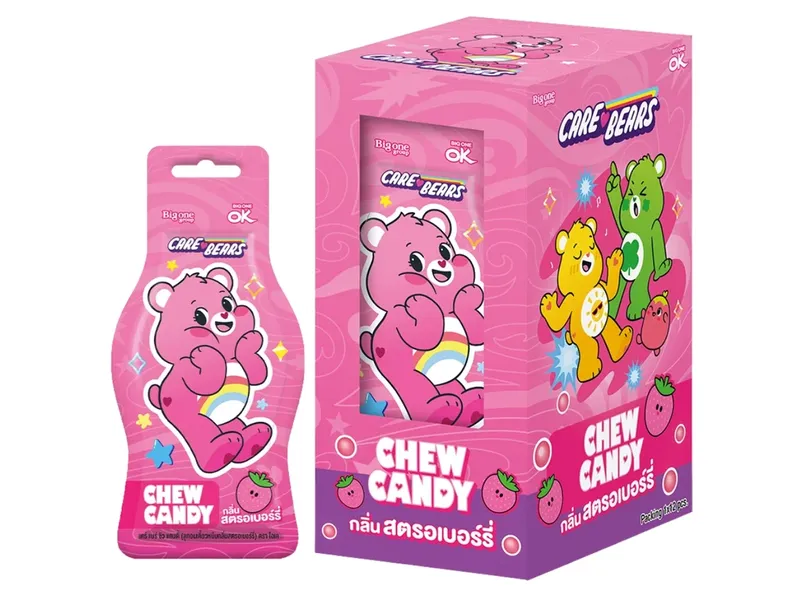 OK Care Bears Strawberry Chew Candy 12 x 16g
