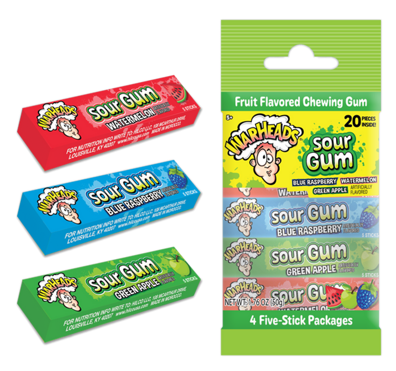 Warheads Sour Gum 4-pack 10 x 550g