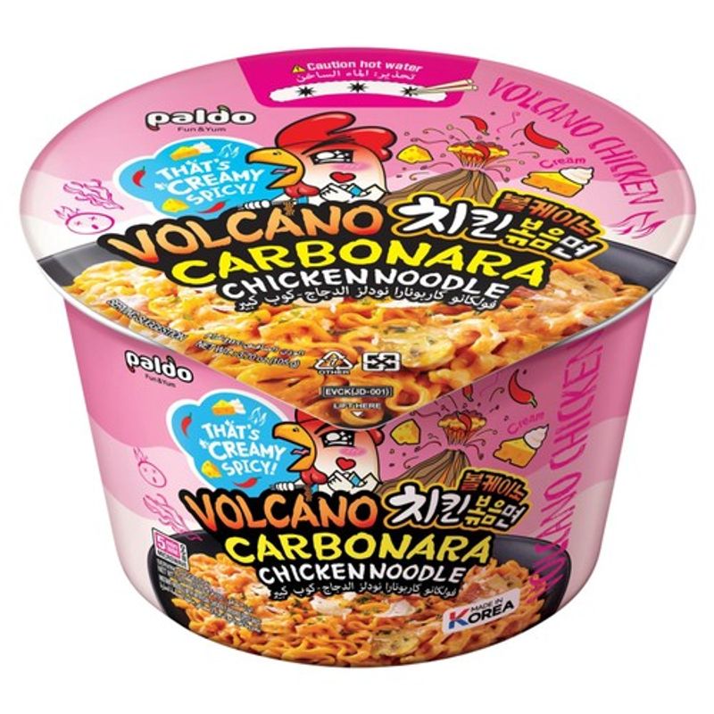 Paldo Volcano Chicken Carbonara Noodle Bowl 16 x 105g