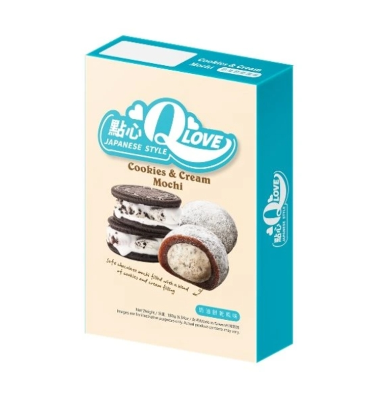 QLove Cookies & Cream Deluxe Mochi 24 x 180g TWN
