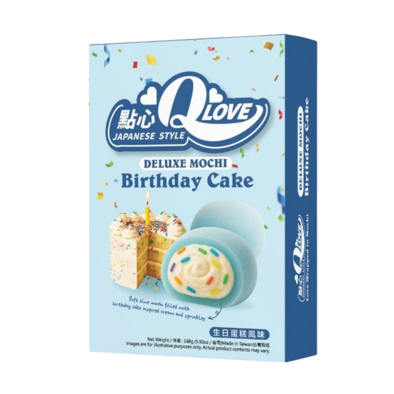 QLove Birthday Cake Deluxe Mochi 24 x 168g TWN