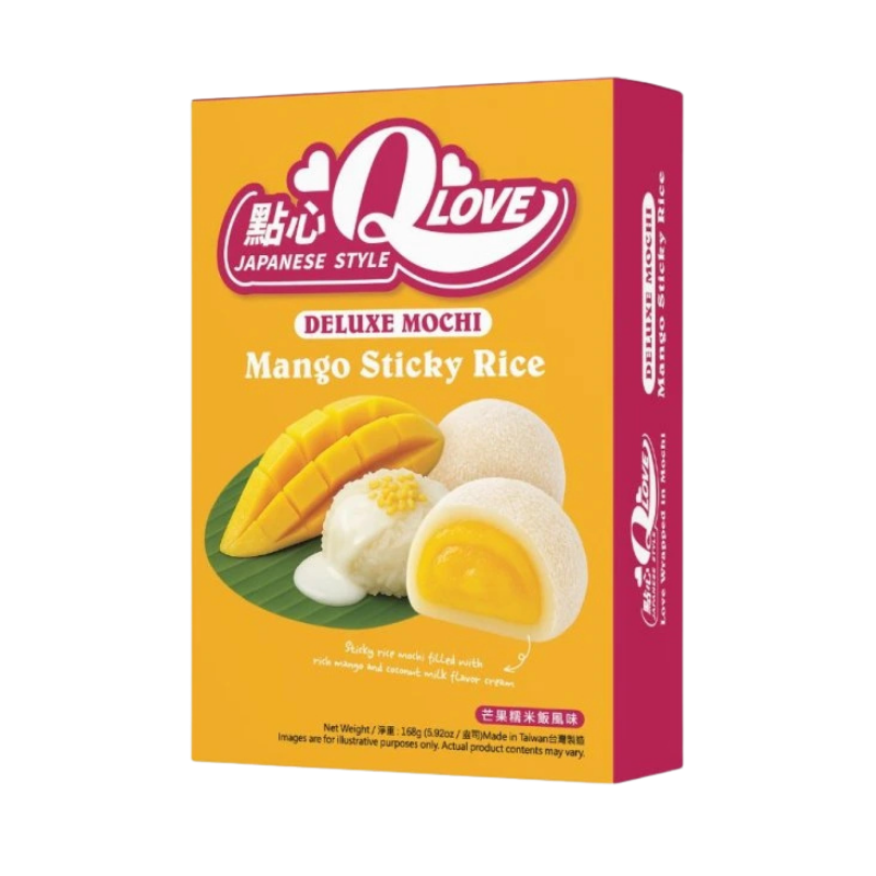 QLove Mango & Sticky Rice Deluxe Mochi 24 x 168g TWN