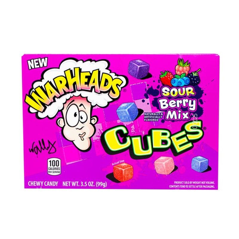 Warheads Sour Berry Mix Cubes Theatrebox 12 x 99g