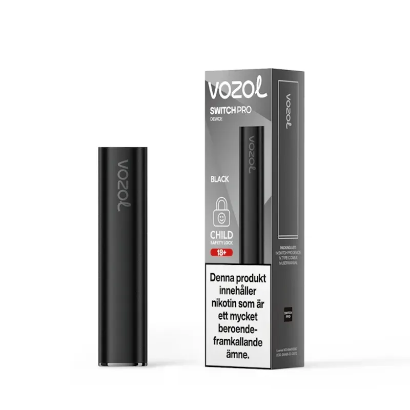 Vozol Switch Pro Device - Black  0mg/ml 10pack