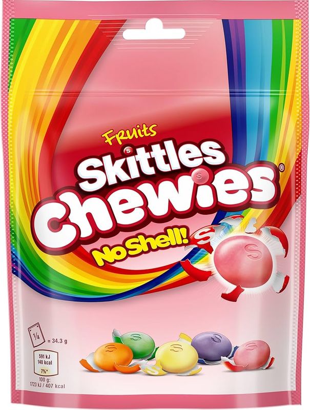 Skittles Chewies Vegan Sweets Fruit Pouch 16 x 137g