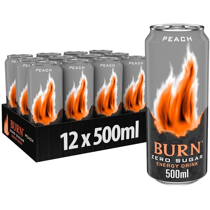 Burn - Zero Peach 12 x 500ml
