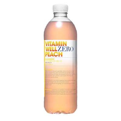 12 x Vitamin Well Zero Peach 500 ml