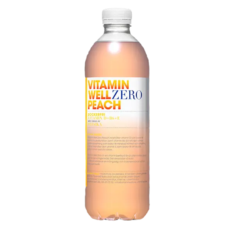 12 x Vitamin Well Zero Peach 500 ml