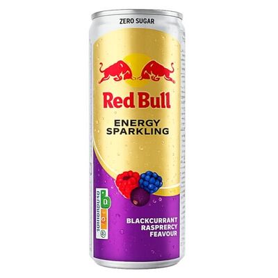 Limited Edition 12 x Red Bull Sparkling Blackcurrant Raspberry Zero Sugar 250 ml