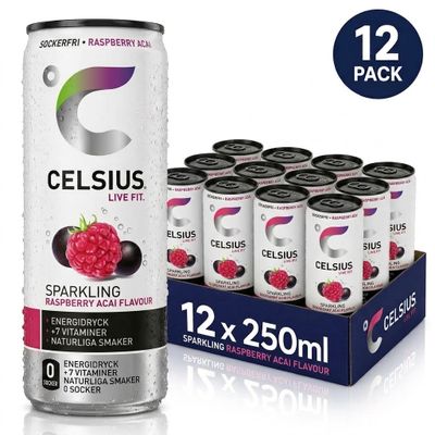 Limited Edition 12 x CELSIUS Raspberry Acai 250 ml