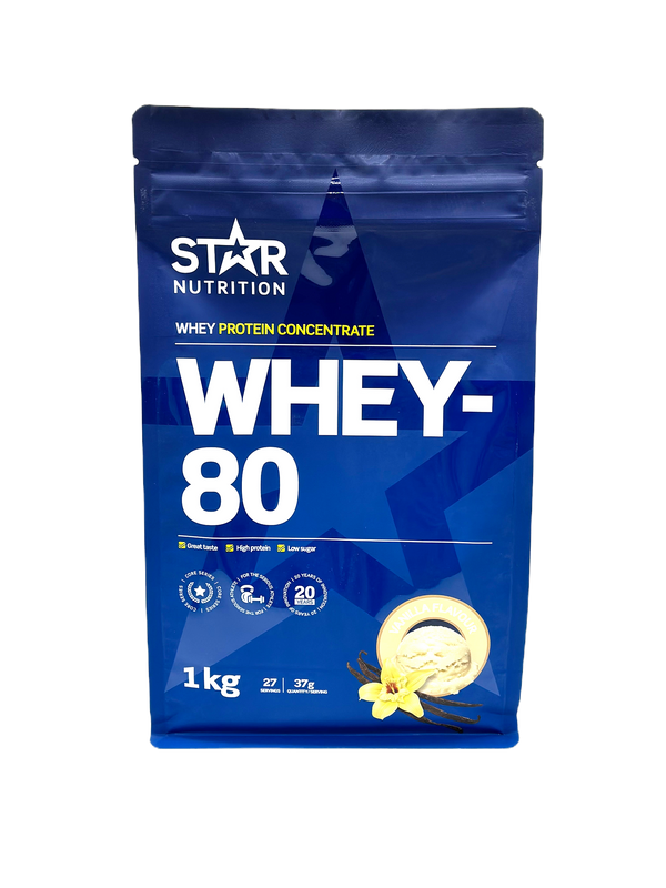 Whey-80 Vassleprotein Vanilj, 1 kg