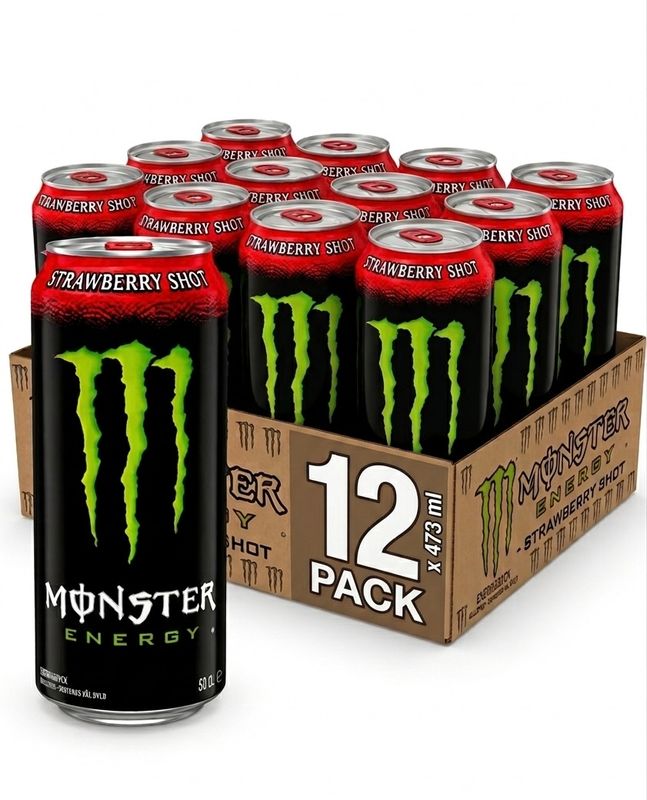Limited Edition 12 x Monster Energy Strawberry Shot 473 ml