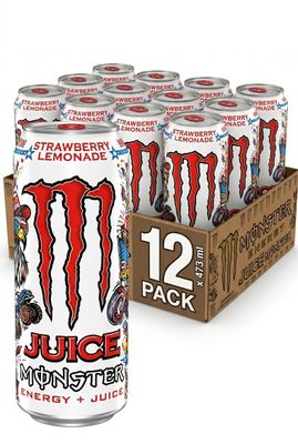 Limited Edition 12 x Monster Juice Strawberry Lemonade 473 ml